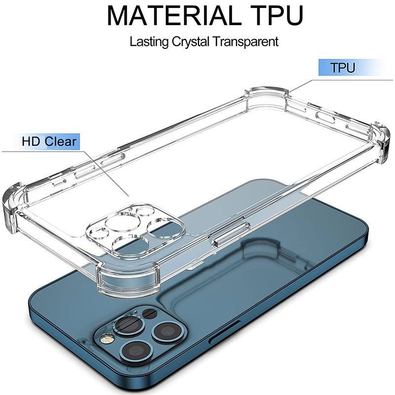 Thick Shockproof Silicone Transparent Phone Case - WAREHOUSE SHOP