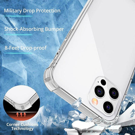 Thick Shockproof Silicone Transparent Phone Case - WAREHOUSE SHOP