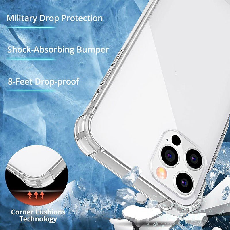 Thick Shockproof Silicone Transparent Phone Case - WAREHOUSE SHOP