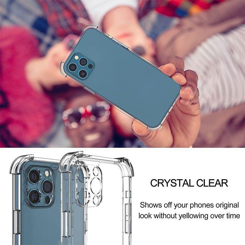 Thick Shockproof Silicone Transparent Phone Case - WAREHOUSE SHOP