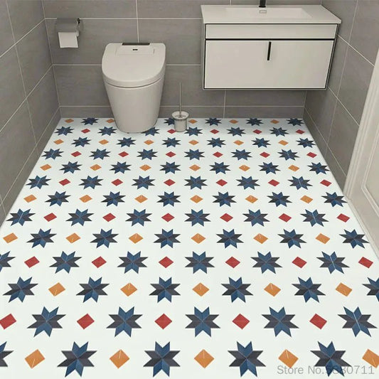 Thick Waterproof Floor Stickers – Self - Adhesive Non - Slip PVC for Bathroom & Kitchen - WAREHOUSE SHOP