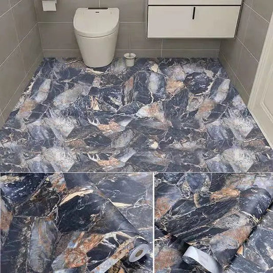 Thick Waterproof Floor Stickers – Self - Adhesive Non - Slip PVC for Bathroom & Kitchen - WAREHOUSE SHOP