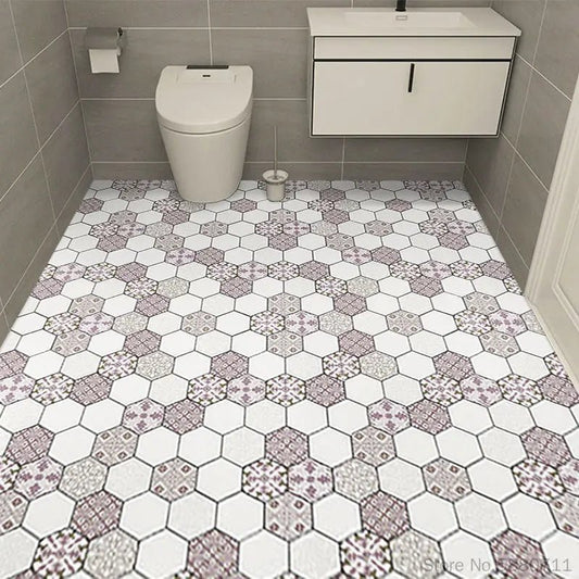 Thick Waterproof Floor Stickers – Self - Adhesive Non - Slip PVC for Bathroom & Kitchen - WAREHOUSE SHOP
