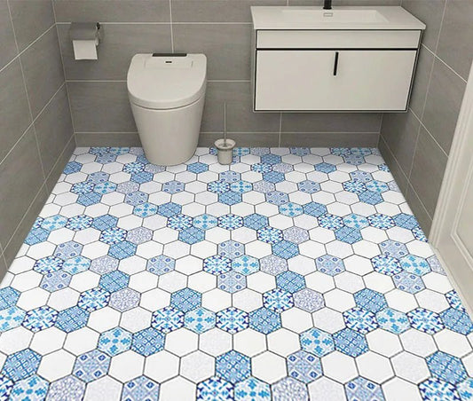 Thick Waterproof Floor Stickers – Self - Adhesive Non - Slip PVC for Bathroom & Kitchen - WAREHOUSE SHOP