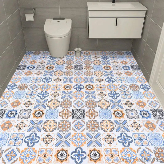 Thick Waterproof Floor Stickers – Self - Adhesive Non - Slip PVC for Bathroom & Kitchen - WAREHOUSE SHOP