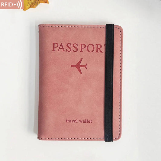 Travel passport wallet made of PU leather, featuring multiple card slots, secure holder for documents, and lightweight hand - carry design. - WAREHOUSE SHOP
