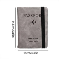 Travel passport wallet made of PU leather, featuring multiple card slots, secure holder for documents, and lightweight hand - carry design. - WAREHOUSE SHOP