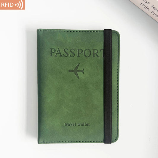 Travel passport wallet made of PU leather, featuring multiple card slots, secure holder for documents, and lightweight hand - carry design. - WAREHOUSE SHOP