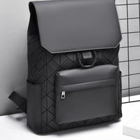 Trendy Brand Backpack Men's Bag Rhombus Laser Reflective Student School Bag Large Capacity Commuter Computer Bag - WAREHOUSE SHOP