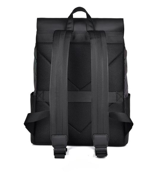 Trendy Brand Backpack Men's Bag Rhombus Laser Reflective Student School Bag Large Capacity Commuter Computer Bag - WAREHOUSE SHOP