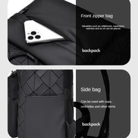 Trendy Brand Backpack Men's Bag Rhombus Laser Reflective Student School Bag Large Capacity Commuter Computer Bag - WAREHOUSE SHOP