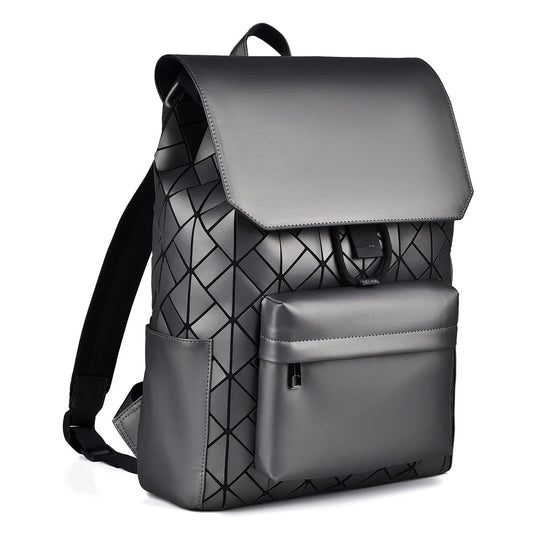 Trendy Brand Backpack Men's Bag Rhombus Laser Reflective Student School Bag Large Capacity Commuter Computer Bag - WAREHOUSE SHOP