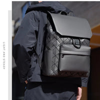 Trendy Brand Backpack Men's Bag Rhombus Laser Reflective Student School Bag Large Capacity Commuter Computer Bag - WAREHOUSE SHOP