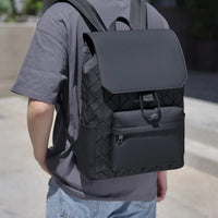 Trendy Brand Backpack Men's Bag Rhombus Laser Reflective Student School Bag Large Capacity Commuter Computer Bag - WAREHOUSE SHOP