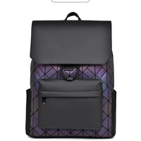 Trendy Brand Backpack Men's Bag Rhombus Laser Reflective Student School Bag Large Capacity Commuter Computer Bag - WAREHOUSE SHOP
