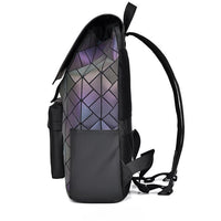 Trendy Brand Backpack Men's Bag Rhombus Laser Reflective Student School Bag Large Capacity Commuter Computer Bag - WAREHOUSE SHOP