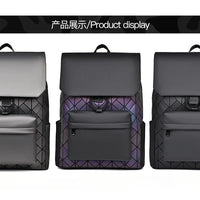 Trendy Brand Backpack Men's Bag Rhombus Laser Reflective Student School Bag Large Capacity Commuter Computer Bag - WAREHOUSE SHOP