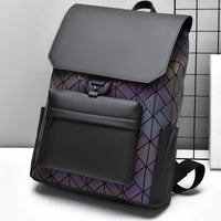 Trendy Brand Backpack Men's Bag Rhombus Laser Reflective Student School Bag Large Capacity Commuter Computer Bag - WAREHOUSE SHOP