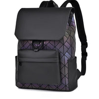 Trendy Brand Backpack Men's Bag Rhombus Laser Reflective Student School Bag Large Capacity Commuter Computer Bag - WAREHOUSE SHOP