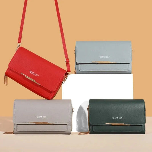 Trendy ladies wallet handbag with Korean design. Multi - card, large capacity shoulder bag – stylish, casual, and perfect for daily fashion. - WAREHOUSE SHOP