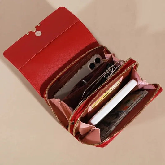 Trendy ladies wallet handbag with Korean design. Multi - card, large capacity shoulder bag – stylish, casual, and perfect for daily fashion. - WAREHOUSE SHOP