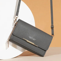 Trendy ladies wallet handbag with Korean design. Multi - card, large capacity shoulder bag – stylish, casual, and perfect for daily fashion. - WAREHOUSE SHOP