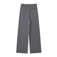 TRZA Women Fashion With Darts Front Pockets Wide Leg Pants Vintage High Waist Zipper Fly Female Trousers Mujer - WAREHOUSE SHOP