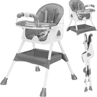 UBRAVOO Foldable Baby High Chair 6 Months Plus, with Large Antislip Pad & ToyRack, Easy to Clean Feeding , E500 - WAREHOUSE SHOP