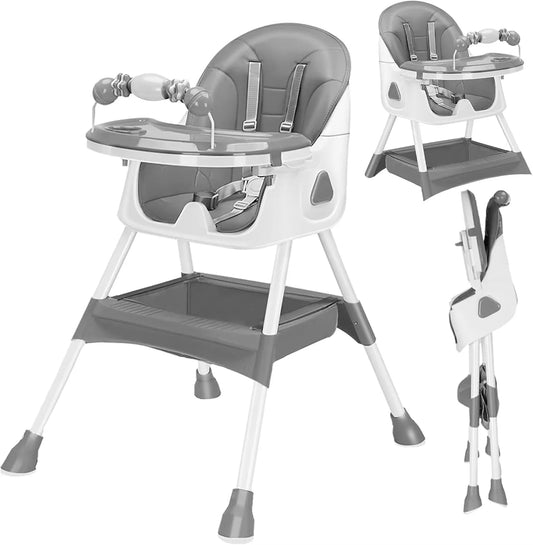 UBRAVOO Foldable Baby High Chair 6 Months Plus, with Large Antislip Pad & ToyRack, Easy to Clean Feeding , E500 - WAREHOUSE SHOP