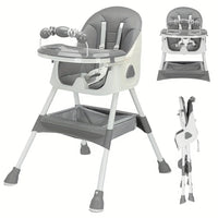 UBRAVOO Foldable Baby High Chair 6 Months Plus, with Large Antislip Pad & ToyRack, Easy to Clean Feeding , E500 - WAREHOUSE SHOP