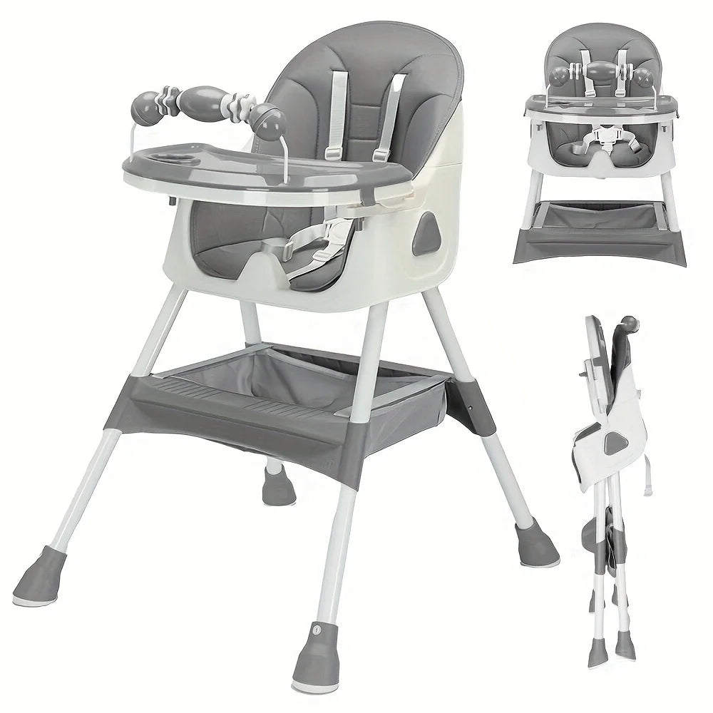 UBRAVOO Foldable Baby High Chair 6 Months Plus, with Large Antislip Pad & ToyRack, Easy to Clean Feeding , E500 - WAREHOUSE SHOP