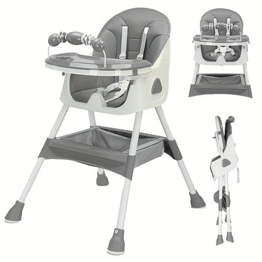 UBRAVOO Foldable Baby High Chair 6 Months Plus, with Large Antislip Pad & ToyRack, Easy to Clean Feeding , E500 - WAREHOUSE SHOP