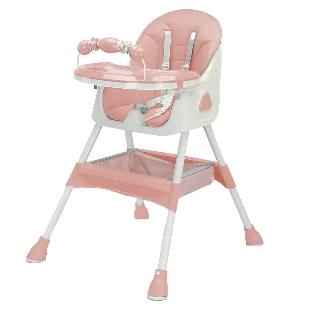 UBRAVOO Foldable Baby High Chair 6 Months Plus, with Large Antislip Pad & ToyRack, Easy to Clean Feeding , E500 - WAREHOUSE SHOP