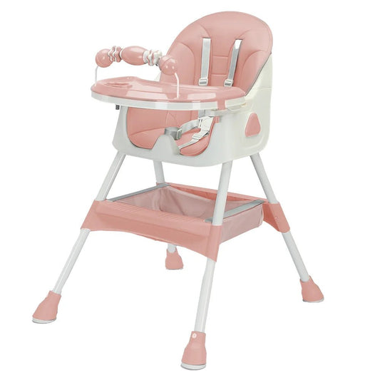 UBRAVOO Foldable Baby High Chair 6 Months Plus, with Large Antislip Pad & ToyRack, Easy to Clean Feeding , E500 - WAREHOUSE SHOP