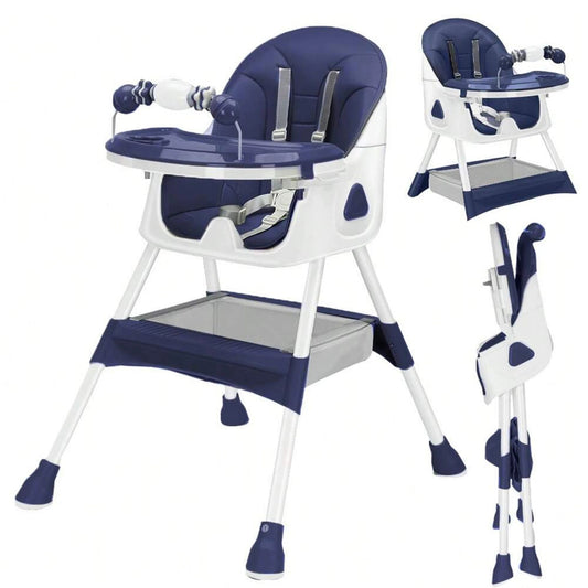 UBRAVOO Foldable Baby High Chair 6 Months Plus, with Large Antislip Pad & ToyRack, Easy to Clean Feeding , E500 - WAREHOUSE SHOP
