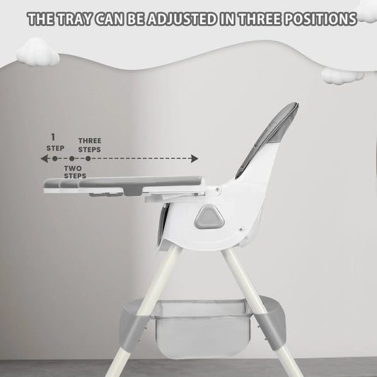 UBRAVOO Foldable Baby High Chair 6 Months Plus, with Large Antislip Pad & ToyRack, Easy to Clean Feeding , E500 - WAREHOUSE SHOP
