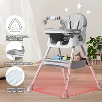 UBRAVOO Foldable Baby High Chair 6 Months Plus, with Large Antislip Pad & ToyRack, Easy to Clean Feeding , E500 - WAREHOUSE SHOP