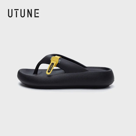 UTUNE Women's Thick Sole Flip Flops - Platform Summer Sandals with Arch Support, Non - Slip Comfortable Beach Slippers Lightweight - WAREHOUSE SHOP