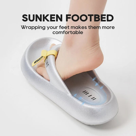 UTUNE Women's Thick Sole Flip Flops - Platform Summer Sandals with Arch Support, Non - Slip Comfortable Beach Slippers Lightweight - WAREHOUSE SHOP