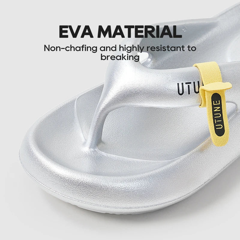 UTUNE Women's Thick Sole Flip Flops - Platform Summer Sandals with Arch Support, Non - Slip Comfortable Beach Slippers Lightweight - WAREHOUSE SHOP