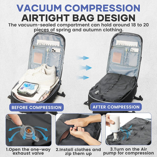 Vacuum Compression Travel Backpack – Large Capacity Foldable Hiking & Laptop Bag - WAREHOUSE SHOP