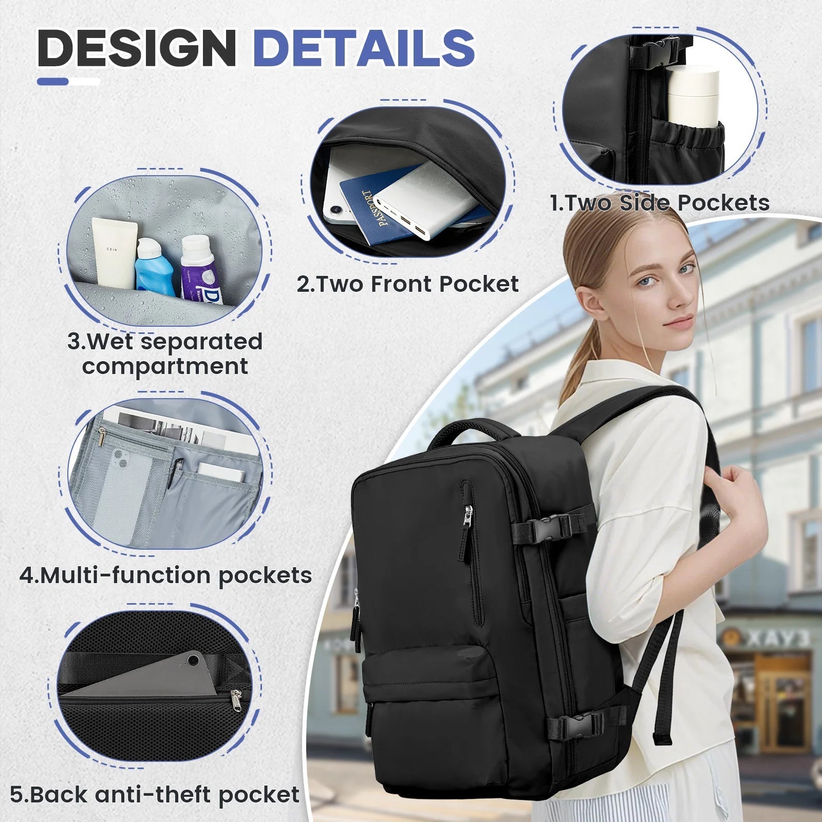 Vacuum Compression Travel Backpack – Large Capacity Foldable Hiking & Laptop Bag - WAREHOUSE SHOP