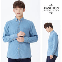 Winter Warm Denim Jeans Shirt for Men. Fleece Lined Velvet Shirts with Button Down - WAREHOUSE SHOP