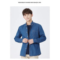 Winter Warm Denim Jeans Shirt for Men. Fleece Lined Velvet Shirts with Button Down - WAREHOUSE SHOP