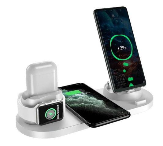 Wireless Charger For IPhone Fast Charger For Phone Fast Charging Pad For Phone Watch 6 In 1 Charging Dock Station - WAREHOUSE SHOP