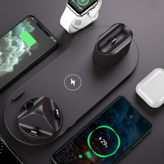 Wireless Charger For IPhone Fast Charger For Phone Fast Charging Pad For Phone Watch 6 In 1 Charging Dock Station - WAREHOUSE SHOP