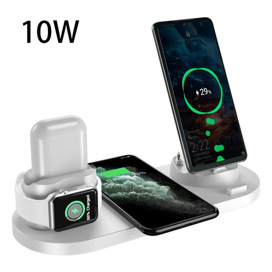 Wireless Charger For IPhone Fast Charger For Phone Fast Charging Pad For Phone Watch 6 In 1 Charging Dock Station - WAREHOUSE SHOP
