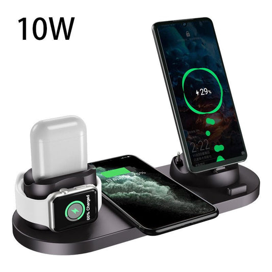 Wireless Charger For IPhone Fast Charger For Phone Fast Charging Pad For Phone Watch 6 In 1 Charging Dock Station - WAREHOUSE SHOP
