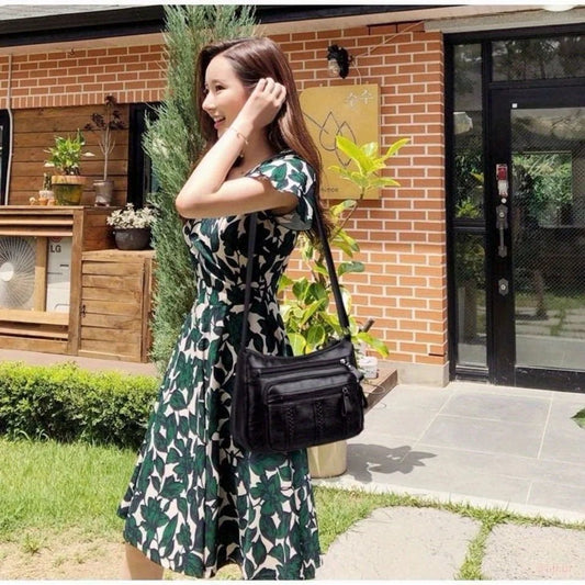 Women’s lightweight shoulder bag with spacious multi - layered compartments, perfect for mothers, middle - aged, and everyday use. - WAREHOUSE SHOP