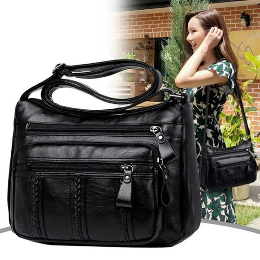 Women’s lightweight shoulder bag with spacious multi - layered compartments, perfect for mothers, middle - aged, and everyday use. - WAREHOUSE SHOP